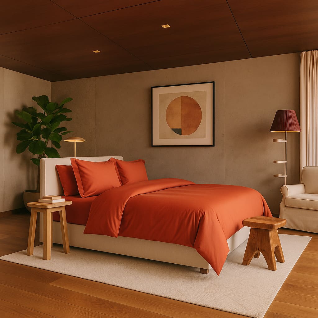Housse de Couette | Satin de Bambou | Terracotta