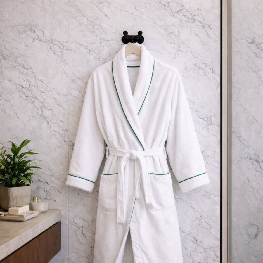 Peignoir pour homme au style épuré, inspiration hôtel de luxe