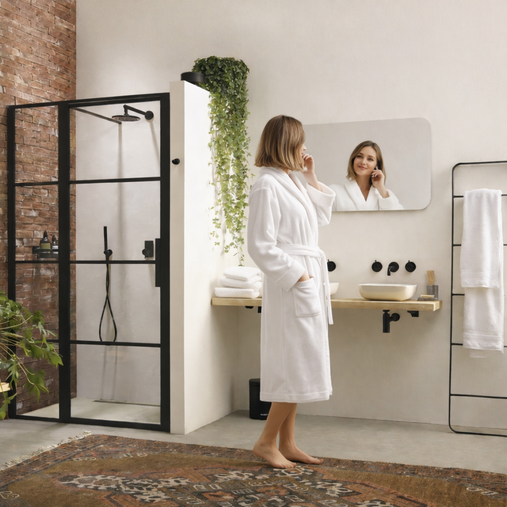 Photo lifestyle linge de bain en fibre de bambou - Comptoir du Bambou