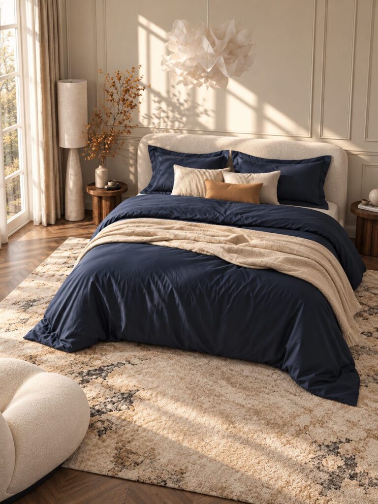 Parure Satin de Bambou | Bleu nuit