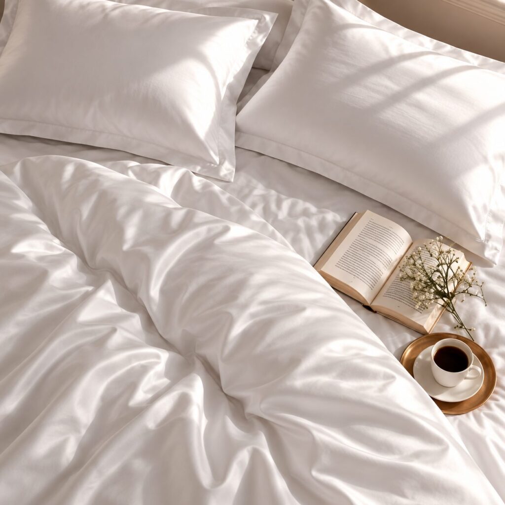 Taies d'Oreiller Volant | Satin de Bambou