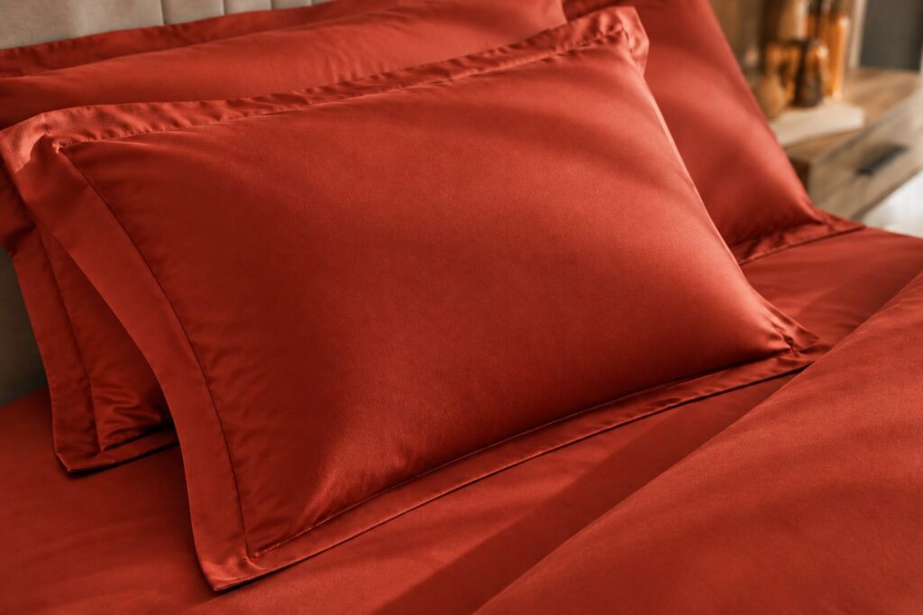 Taies d'Oreiller Unies | Satin de Bambou | Terracotta