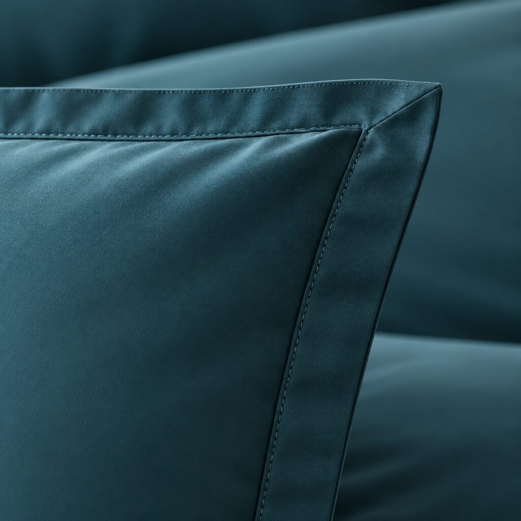 Taies d'Oreiller Unies | Satin de Bambou | Bleu givré