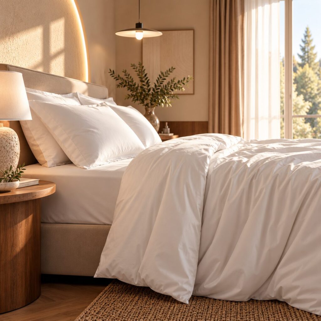 Drap Housse | Satin de Bambou | Blanc