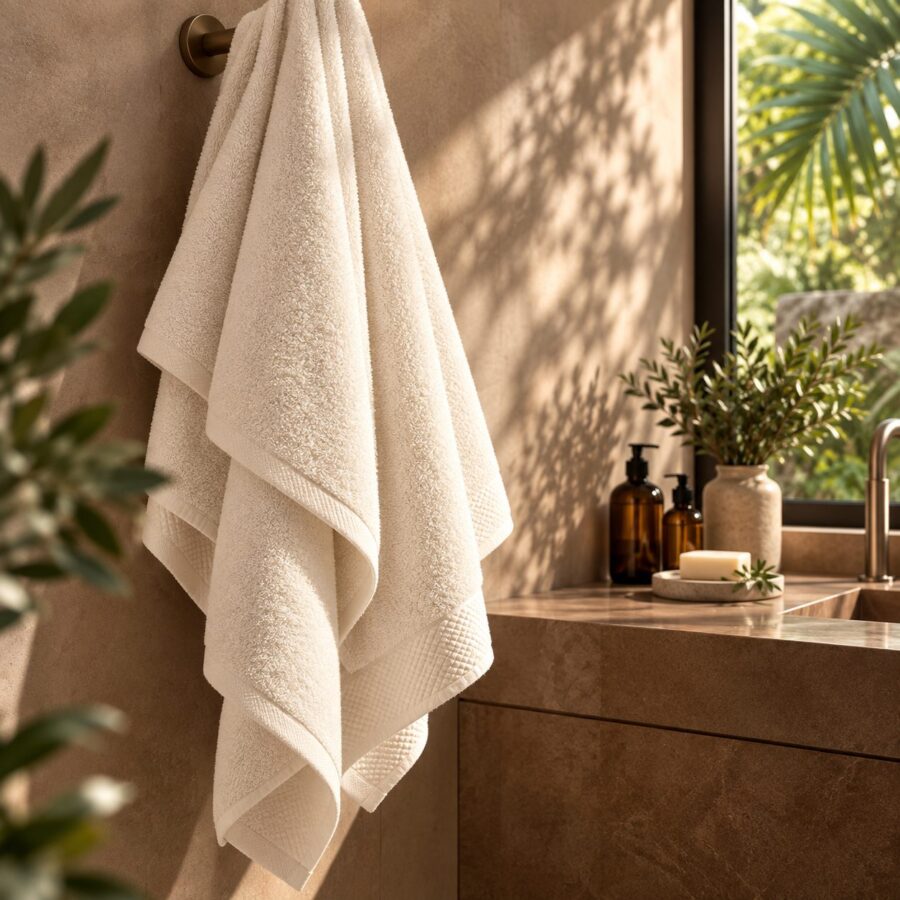 Serviette de toilette Grand Hôtel en fibre de bambou — Comptoir du Bambou