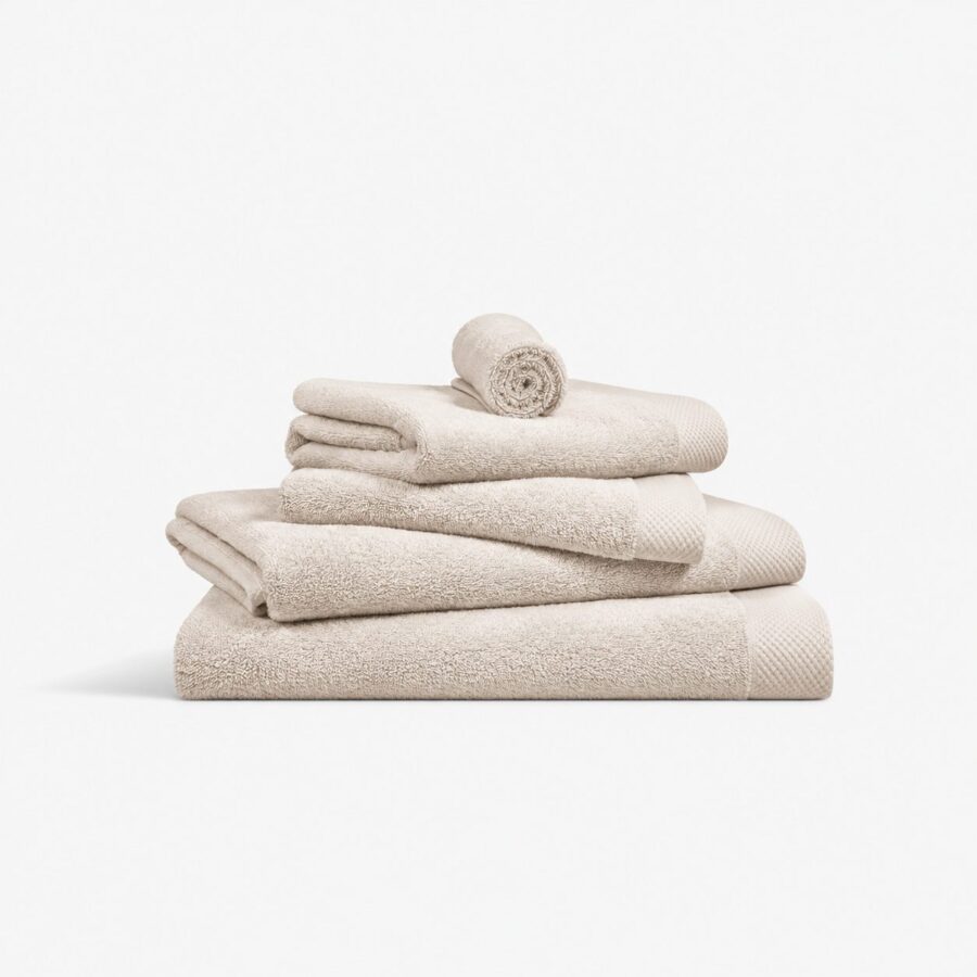 Set de bain 2 personnes Collection Grand Hôtel Ivoire en fibre de bambou — Comptoir du Bambou