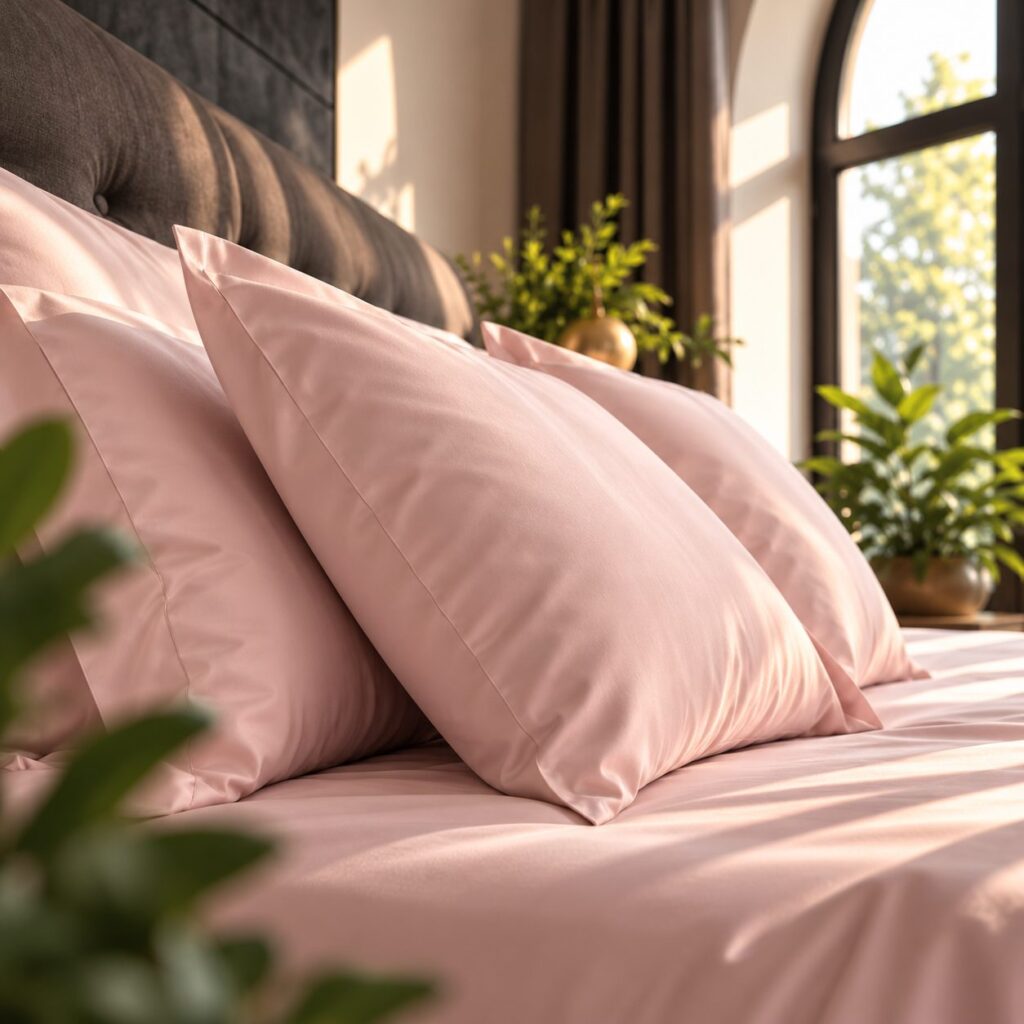 Drap Housse | Satin de Bambou | Rose Poudré